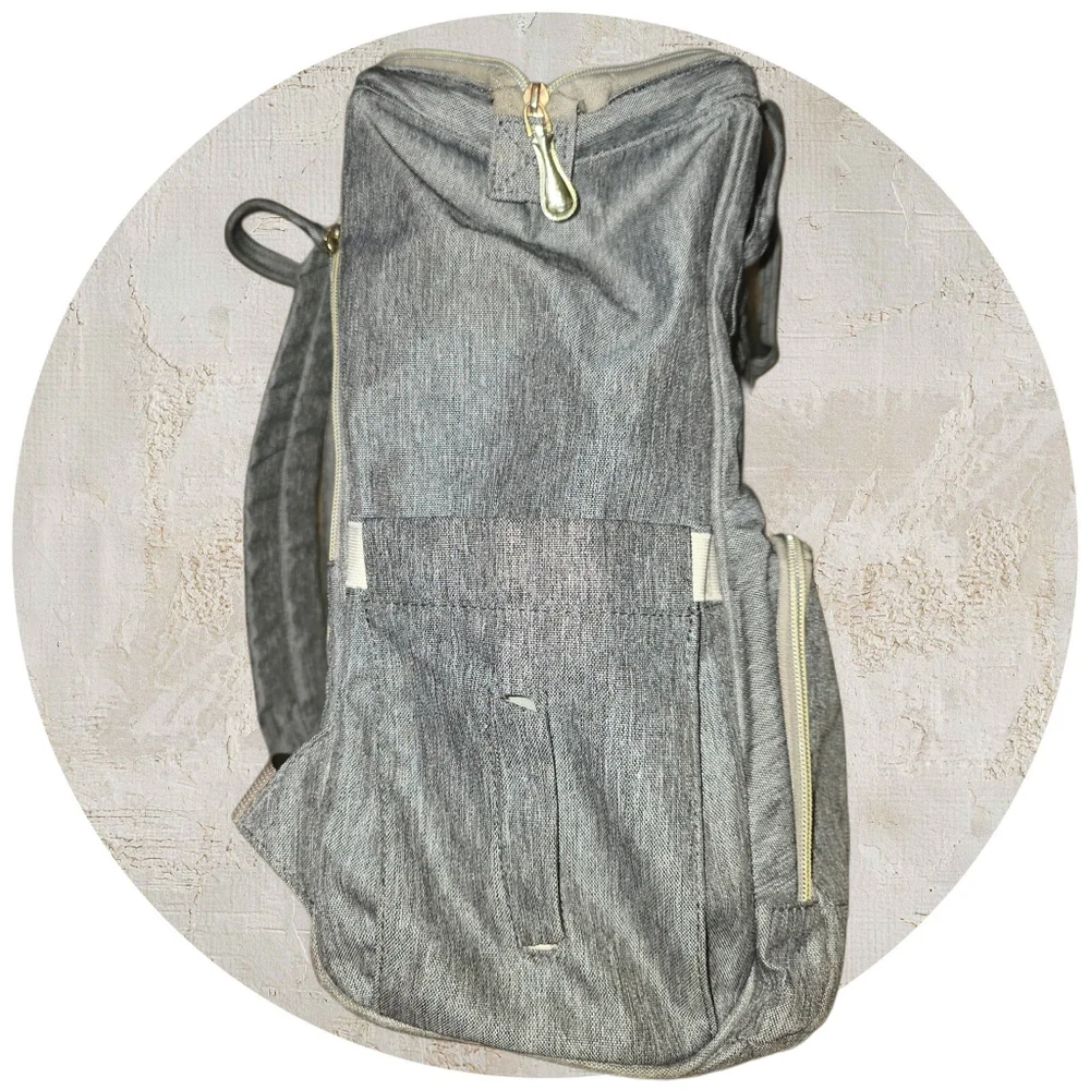 Gray‎ Backpack / Diaper Bag Gold Hardware